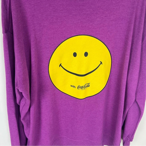NWT Wildfox x Coca-Cola Smile with Coke! Roadtrip Sweatshirt in Purple Wine L - Picture 3 of 8